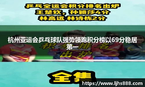 杭州亚运会乒乓球队强势领跑积分榜以69分稳居第一